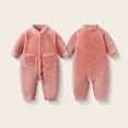 thumbnail image 5 of Mgmyaa Baby Winter Romper Warm Jumpsuit with Snap Closure Stand Collar Long Sleeve Infant Outfit for Boys Girls 3-24 Months, 5 of 8