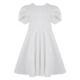 thumbnail image 4 of TiaoBug Womens Puff Sleeve Party Dress Babydoll A-Line Flared Evening Dress Formal Prom Gown White M, 4 of 7
