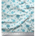 thumbnail image 1 of Soimoi Poly Georgette Fabric Stripe,Leaves & Plumeria Floral Print Fabric by the Yard 52 Inch Wide, 1 of 1