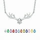 thumbnail image 1 of Collar de plata para mujer Silvora Collares con colgante único de cuerno de ciervo Cristal sintético Piedra natalicio Regalos de Navidad para mamá, hija, esposa, 1 of 8