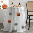thumbnail image 2 of Halloween Ghost Tablecloth White And Black Ghostly Tablecloth Fun And Spooky Dining Table Accessory for Parties Candy Buffet Photo Backdrops, 2 of 7