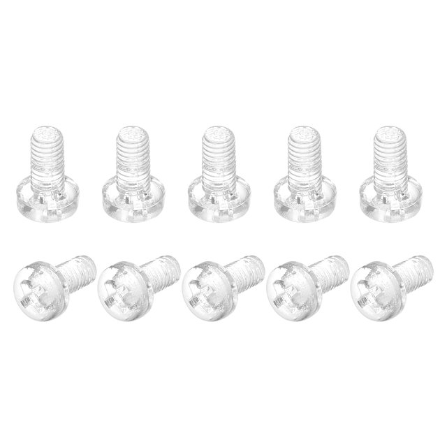 Unique Bargains Boulons Crantés en Plastique M3x6 mm Tête de Poêle en PC Vis de Machine Transparents Lot de 100