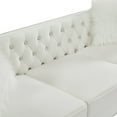 thumbnail image 5 of 2 Seater Velvet Crystal Buckle Uphostered Sofa with 2 Plush Pillows, Modern Living Room Couch with Removable Cushion and Crystal Feet, Beige, 5 of 7