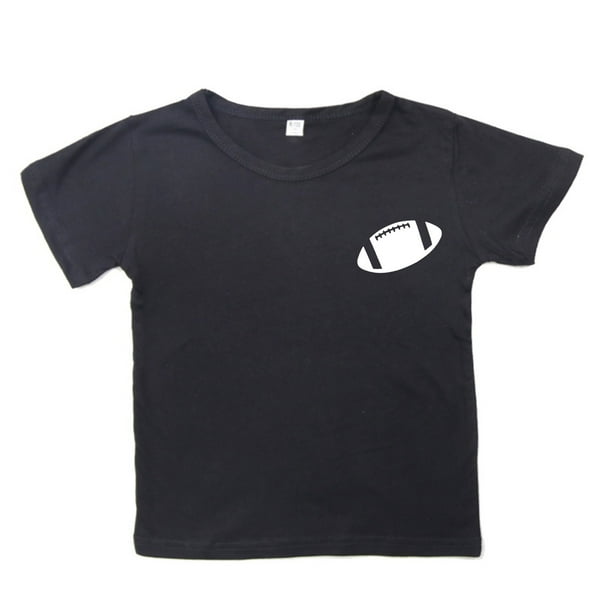 Gibobby Blusa Niños Camisetas para adolescentes y niños, camiseta de manga corta con estampado de de fútbol y Rugby, camisetas de regalo para fanáticos de niños y niñas(Negro, 6-7 Años)