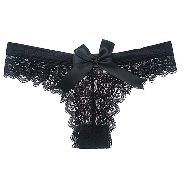Gibobby Braguitas Slim Fit Bragas para mujer Bragas de encaje con Tangas de malla transparente Bragas sin costuras de cintura(Negro, XL)