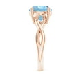 thumbnail image 3 of Angara Natural 2.3 Ct. Aquamarine Solitaire Ring in 14K Rose Gold for Women (Ring Size: 11.5), 3 of 10
