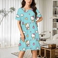 thumbnail image 2 of Hello Kitty Nightgowns for Women Short Sleeve Night Gown Soft Sleep Shirts Women's Sleepwear Print Sleep Dress, 2 of 7