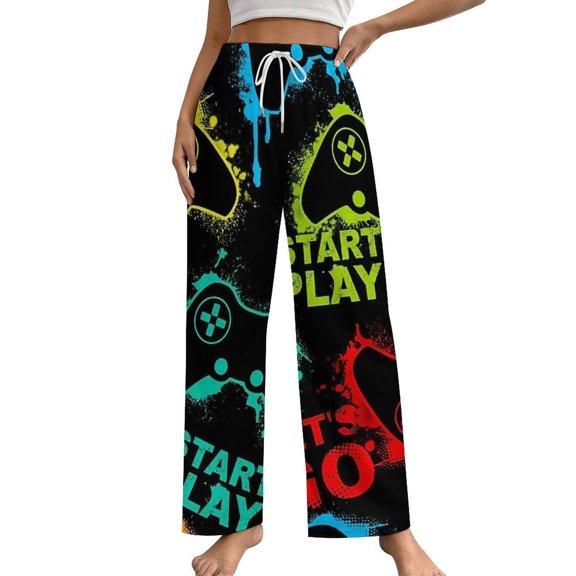 GamePad Pajamas For Women Loose Retro Night Pajama Pants Comfortable Sleepwear Bottoms Homewear