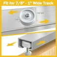 thumbnail image 4 of IKOMMI 4.70 x 2.40 x 1.60 in Silver Stainless Steel Barn Door Hardware Kit, 4 of 7