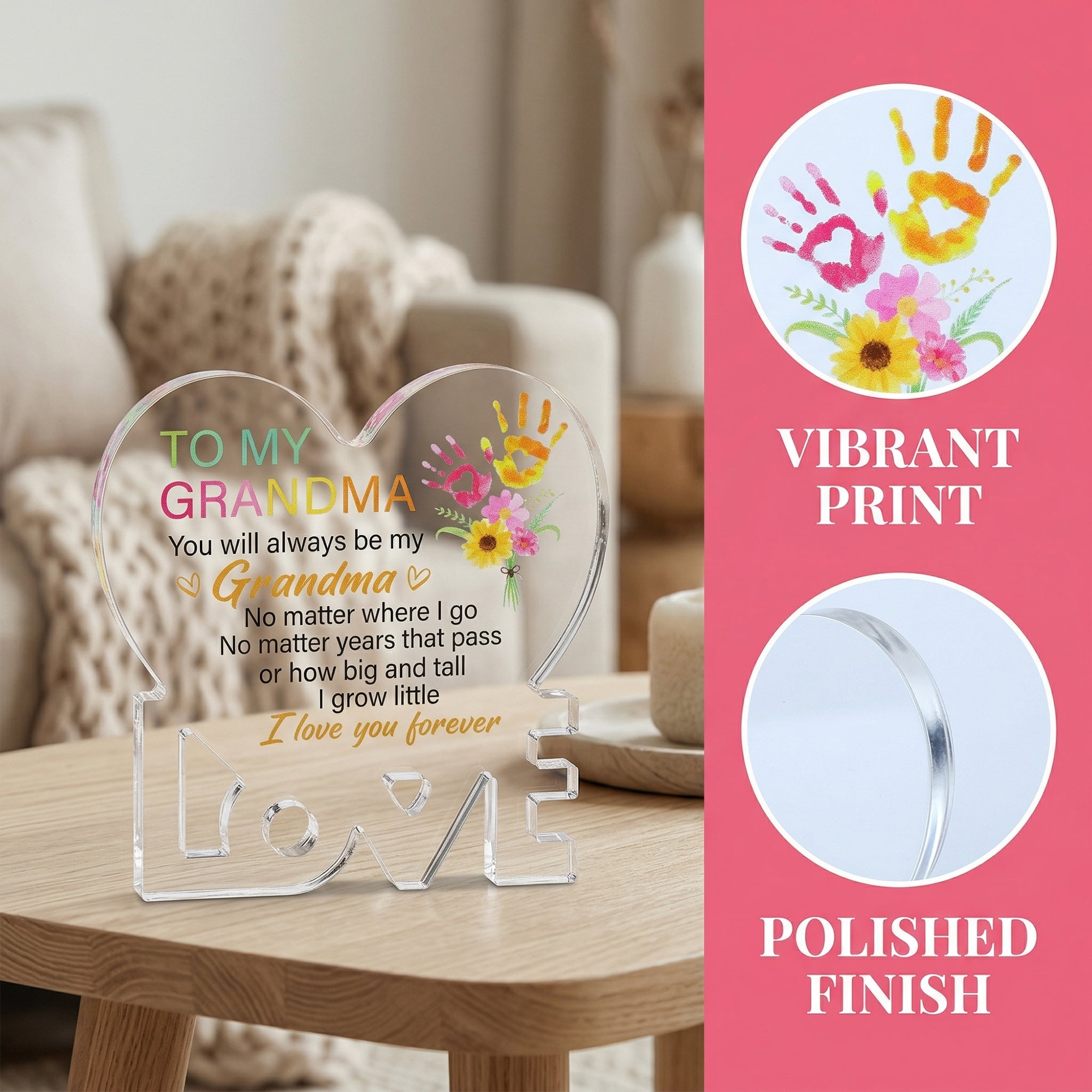 Unique Bargains Extra Thick Acrylic Desk Sign Gift Square Keepsake Plaque Yellow Heart Shape 3.5"
