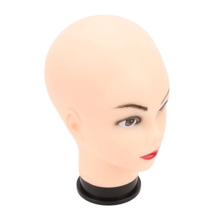 NFTIGB Female Bald Mannequin Head PVC Cosmetology Face Makeup Doll For Wigs Training Making Hat Eyeglasses Display Professional Styling Head Model Stand 11.42 inches / 29 cm Height Black Base