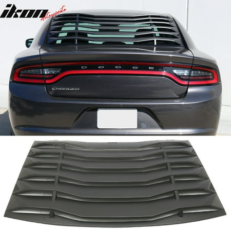 Abs Rear Window Louver - Fits 11-18 Charger Ikon Style Rear Window Louver Cover Vent Unpainted Black ABS