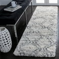 thumbnail image 4 of SAFAVIEH Fontana Darin Geometric Shag Area Rug, Ivory/Grey, 3' x 5', 4 of 9