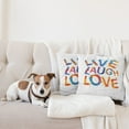 thumbnail image 4 of Ambesonne Live Laugh Love Throw Pillow Cover 2 Pack, Joyful Words, 20", Multicolor, 4 of 5