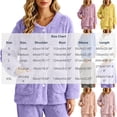 thumbnail image 3 of Moxiu Fleece Bed Jacket for Women Cozy Soft Plush Jackets Floral Texture Pajama Top with Pockets Button Front Lounge Sleepwear Purple,L, 3 of 9