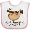thumbnail image 3 of Inktastic Just Hanging Around with Cute Sloth Boys or Girls Baby Bib, 3 of 4