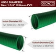 thumbnail image 5 of Gloxco Heavy Duty Green PVC Suction Hose for Water Transfer, 85 PSI Max Pressure, 1-1/4" Inside Diameter, 30 ft Length, 5 of 6