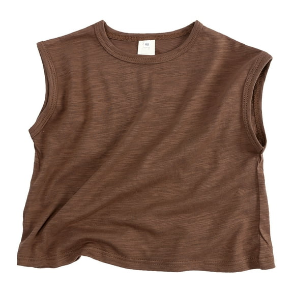 Wxirdiow Kids Sleeveless Undershirts Boys Athletic Tank Tops Breathable Mesh Undershirts Sleeveless Muscle T-Shirts for Kids Brown Size,2 Years