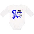thumbnail image 3 of Inktastic Colon Cancer Ribbon Hero in My Life Boys or Girls Long Sleeve Baby Bodysuit, 3 of 5