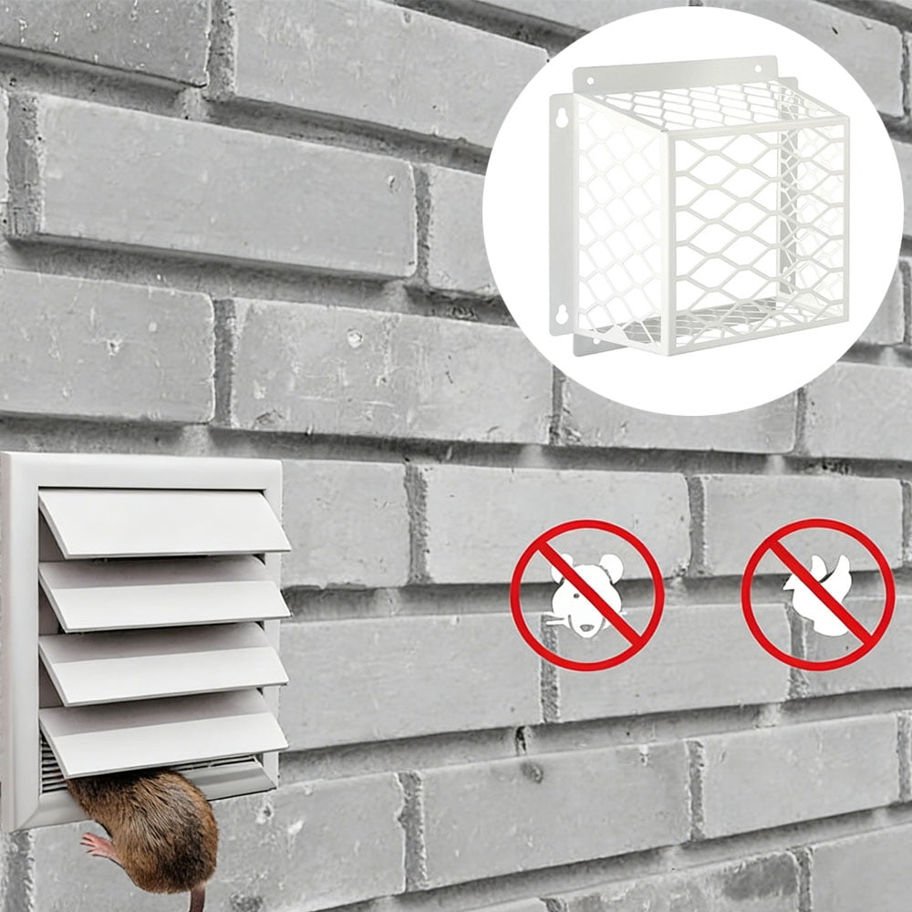 TOP-MAX Carbon Steel Dryer Vent Bird Guard with Screws, Universal Outdoor Dryer Vent Cage Cover fit for 3" to 4" Dryer Vents Cover, White