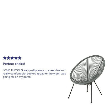 Alamont Home - Valencia Oval Comfort Take Ten  Contemporary Bungee Bungee Chair - Gray