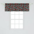 thumbnail image 2 of Ambesonne Poppy Flower Valance Pack of 2, Swirls on Teal, 54"X18", Vermilion Black and Teal, 2 of 2