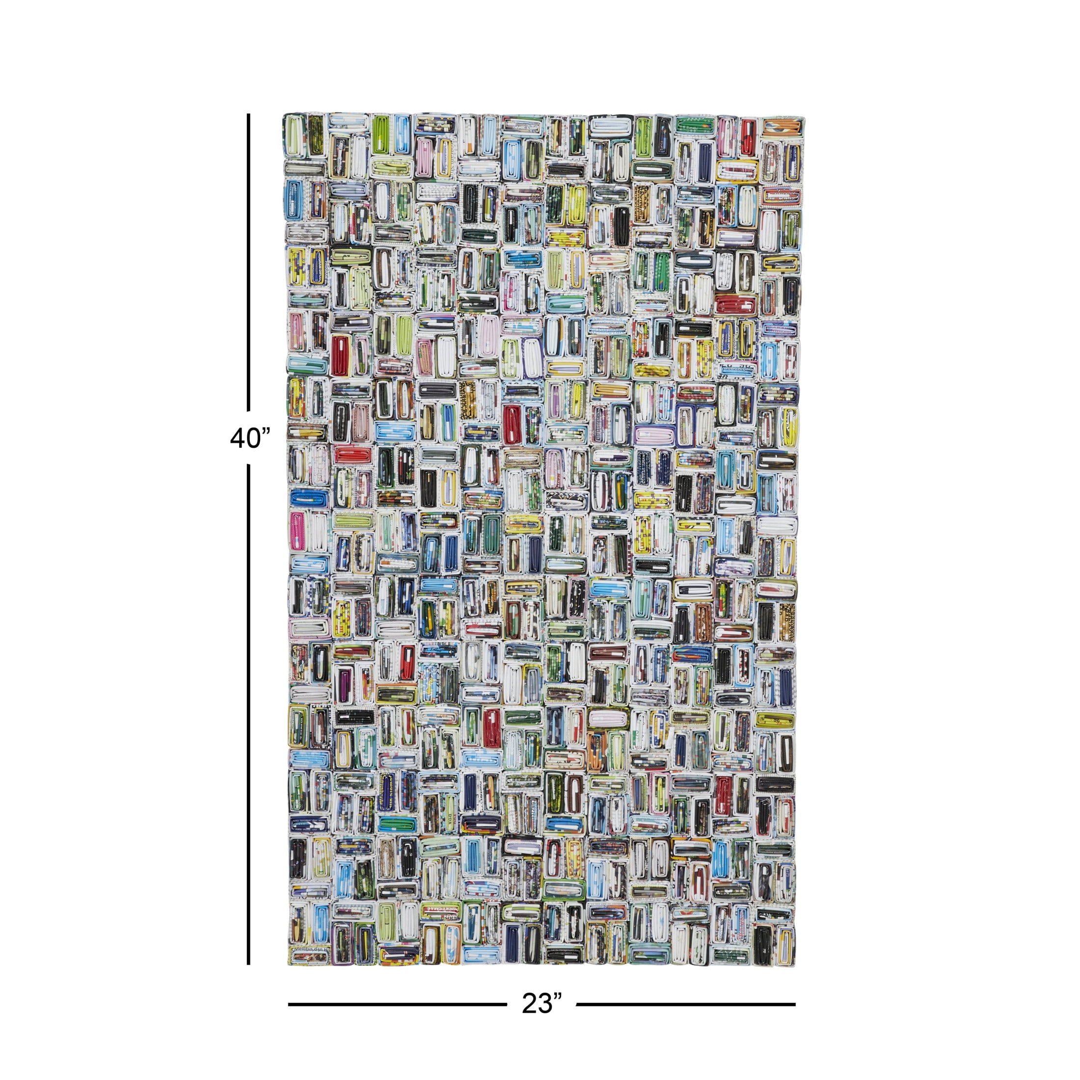 DecMode Multi Colored Paper Handmade Recycled Magazine Abstract Wall Decor