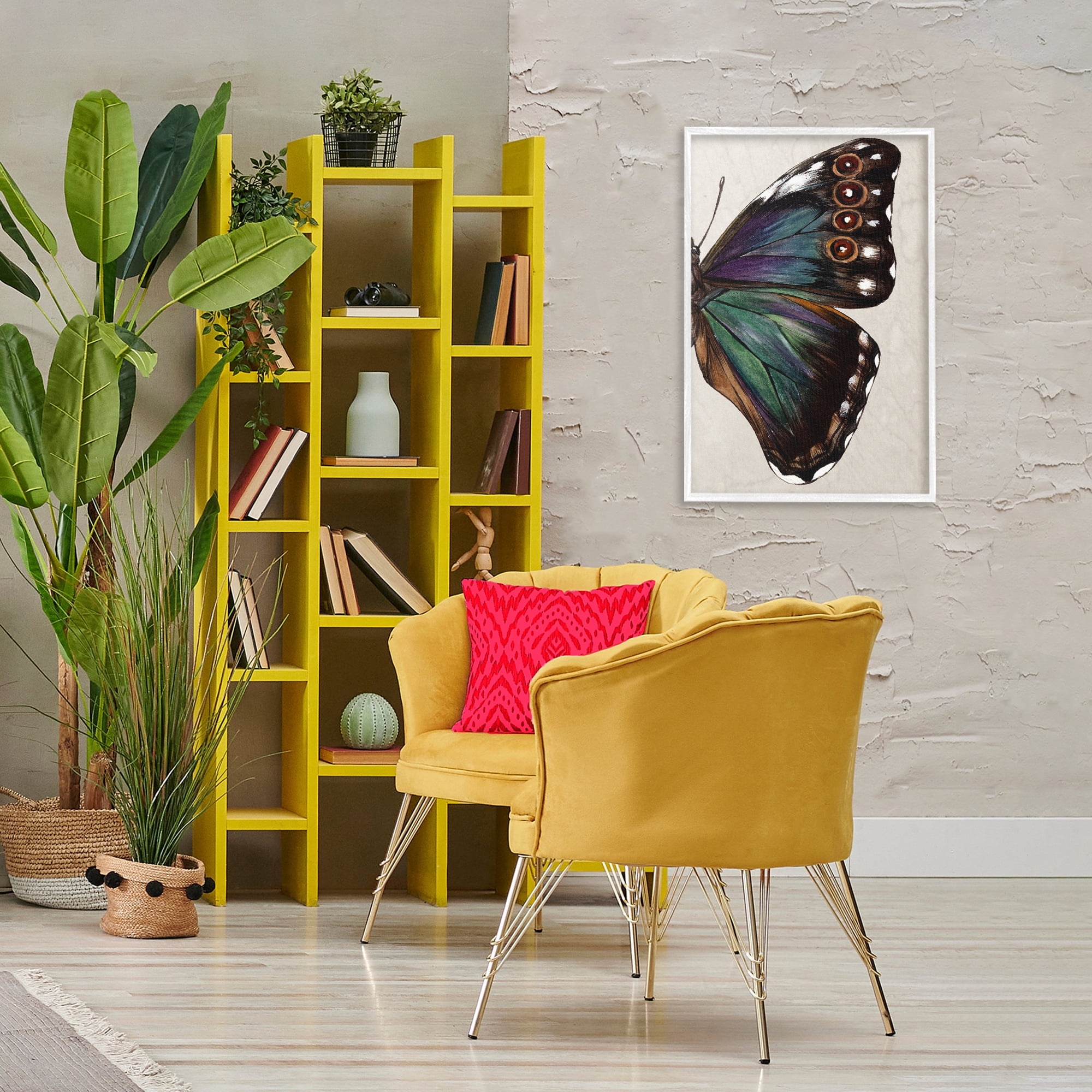Stupell Industries Classic Butterfly Wing Animals & Insects Painting White Framed Art Print Wall Art, 20 x 30
