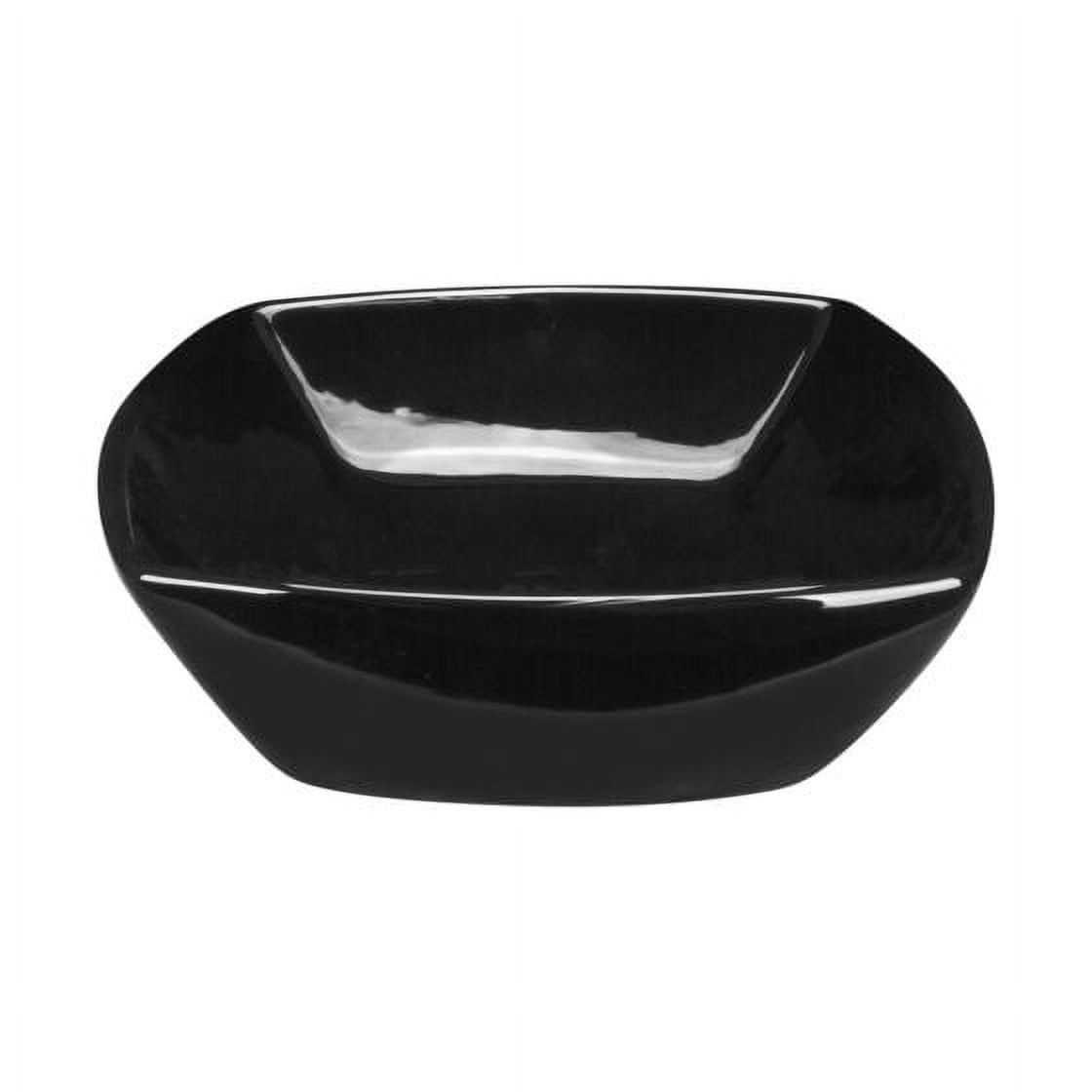 Rok Tulip Square Shaped Vessel Bathroom Sink, Drop-in 16-1/2" x 16-1/2", Black Porcelain