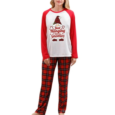 

Family Matching Christmas Pajamas Letter Gnome Hat Print Sleepwear
