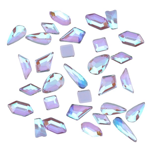 Minnieouse Juego de 50 piezas de cristal, llamativos diamantes de imitación personalizados para decoración de uñas, accesorios de manicura Juegos de manicura Violeta