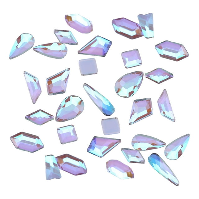 Minnieouse Juego de 50 piezas de cristal, llamativos diamantes de imitación personalizados para decoración de uñas, accesorios de manicura Juegos de manicura Violeta