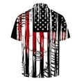 thumbnail image 4 of ALLLIST Men's Tops Collared Black Short Sleeve Independence Day Pullover Casual Printed Button T-Shirts Men's Polo Shirts, 4 of 7
