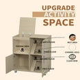 thumbnail image 4 of Pefilos 33" H Wood Guinea Pig Hutch Large Hamster Cage, Animal Cage for Rat, 4-Tier Indoor Small Animal Pet House with Storage Cabinet, Dark Beige, 4 of 7