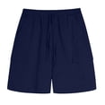 thumbnail image 4 of Angala Kids Shorts Solid Elastic Waist Cargo Shorts Summer Lightweight Relaxed Fit Dailywear Child Shorts Size 13-14 Years Dark Blue, 4 of 9