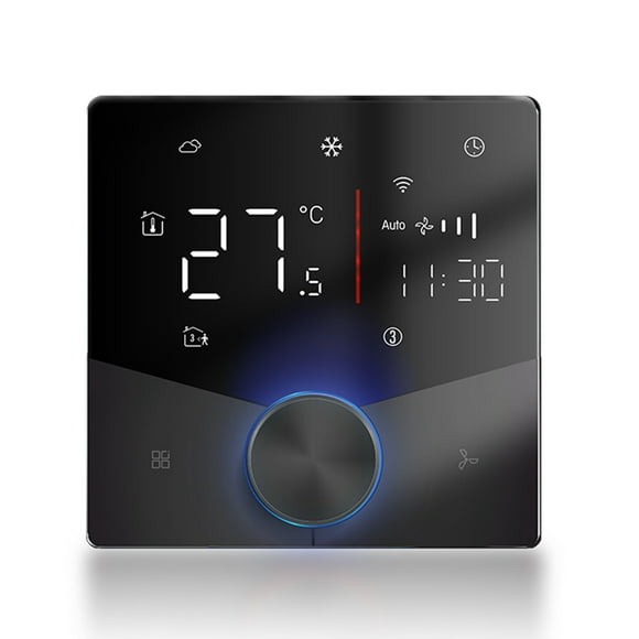 Air Conditioning Controller 2 Pipe Air Conditioning Control Panel Touch Screen Digital Display Central HVAC Controller 5+2 6 Periods Programmable WiFi Thermostat for Home