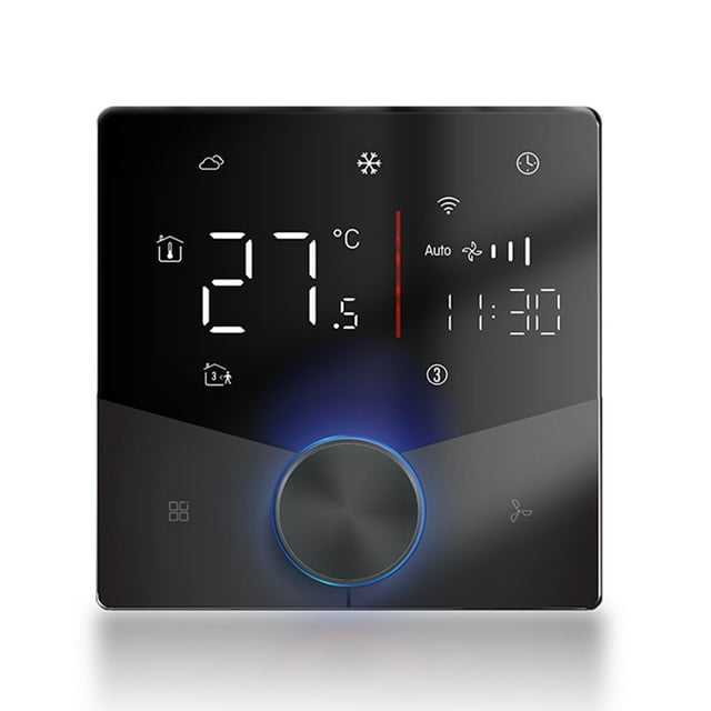 Air Conditioning Controller 2 Pipe Air Conditioning Control Panel Touch Screen Digital Display Central HVAC Controller 5+2 6 Periods Programmable WiFi Thermostat for Home
