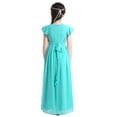 thumbnail image 2 of TiaoBug Kids Girls Flutter Sleeves Ruffle Chiffon Flower Girls Wedding Proms Formal Princess Dress Light Green 12, 2 of 7