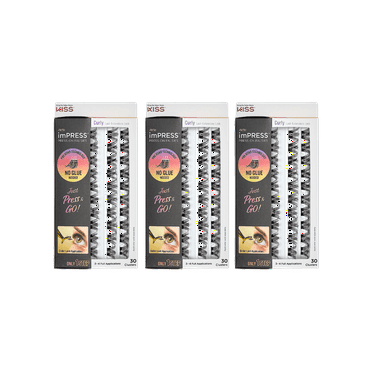 imPRESS Press-On Falsies 3-Pack Curly - 90 Clusters