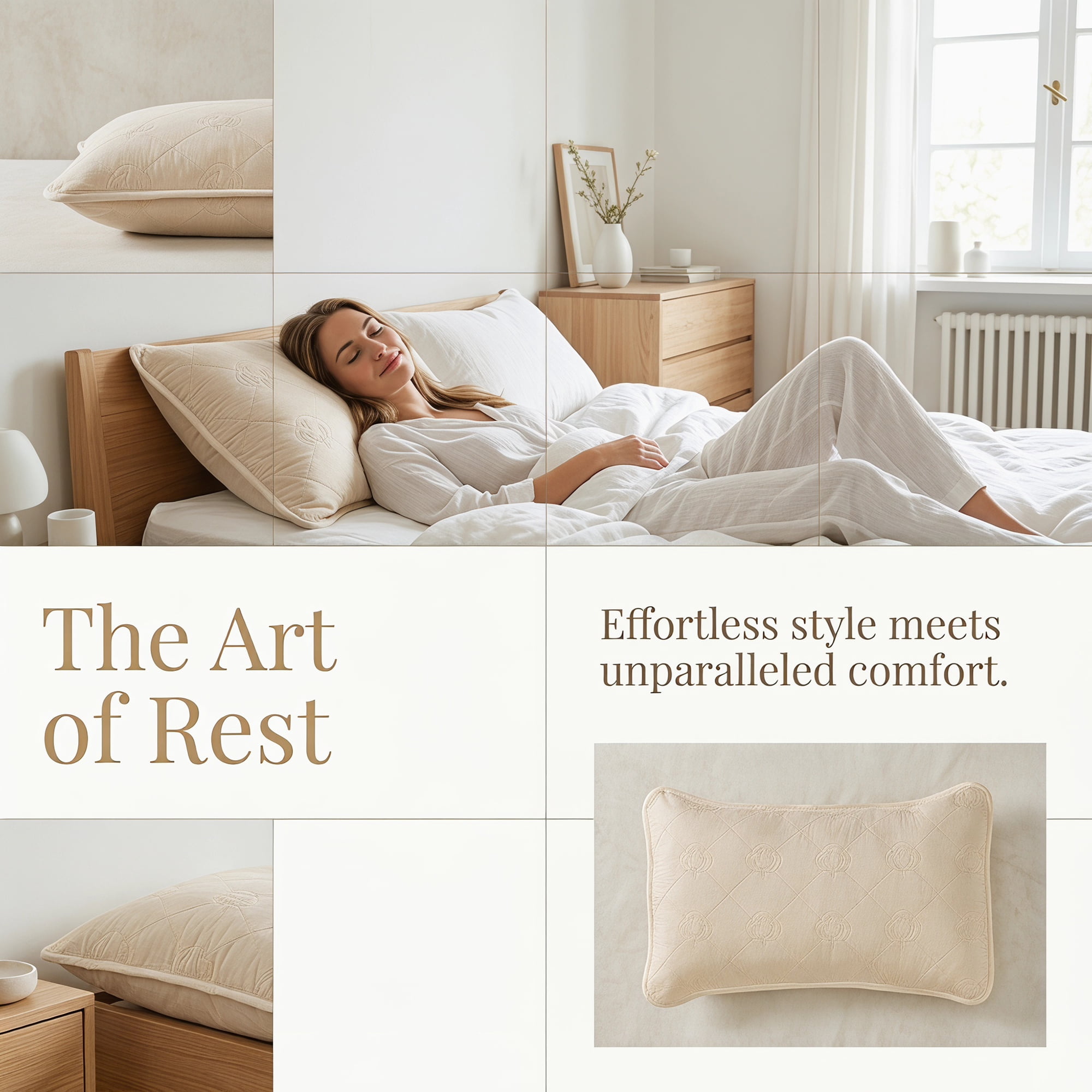 Unique Bargains 1 Pack Breathable Hypoallergenic Cotton Pillow Protector Khaki