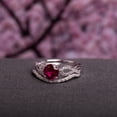 thumbnail image 5 of Everly Women's Ruby Created 10k White Gold Bridal Set, 5 of 8
