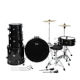 thumbnail image 3 of 5-Piece Full Size Adult Drum Set with Bass Drum/Tom Drum/Snare Drum/Floor Tom/Ride Cymbal - Complete Professional Percussion Kit with Stainless Steel Hardware and Height Adjustable Stool - Black, 3 of 10