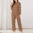 thumbnail image 2 of Yiaed Owl Mandala Print Pajamas Women's Long Sleeve Sleepwear Soft Button Down Loungewear Pjs Lounge Set Nightwear Womens Pajama Pants-Medium, 2 of 7