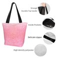thumbnail image 6 of Kll Tote Bag For Women Sparkly Pink Glitter Print Shopping Grocery Reusable Bags For Office School Shopping Travel, 6 of 8