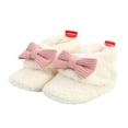 thumbnail image 2 of Infant Flat Shoes with Decorative Bow Knot High-top Warm Shoes, 2 of 9