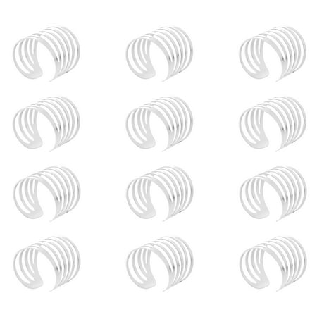 

12pcs Napkin Buckle Metal Napkin Ring Pearl Napkin Circle Table Setting Supply