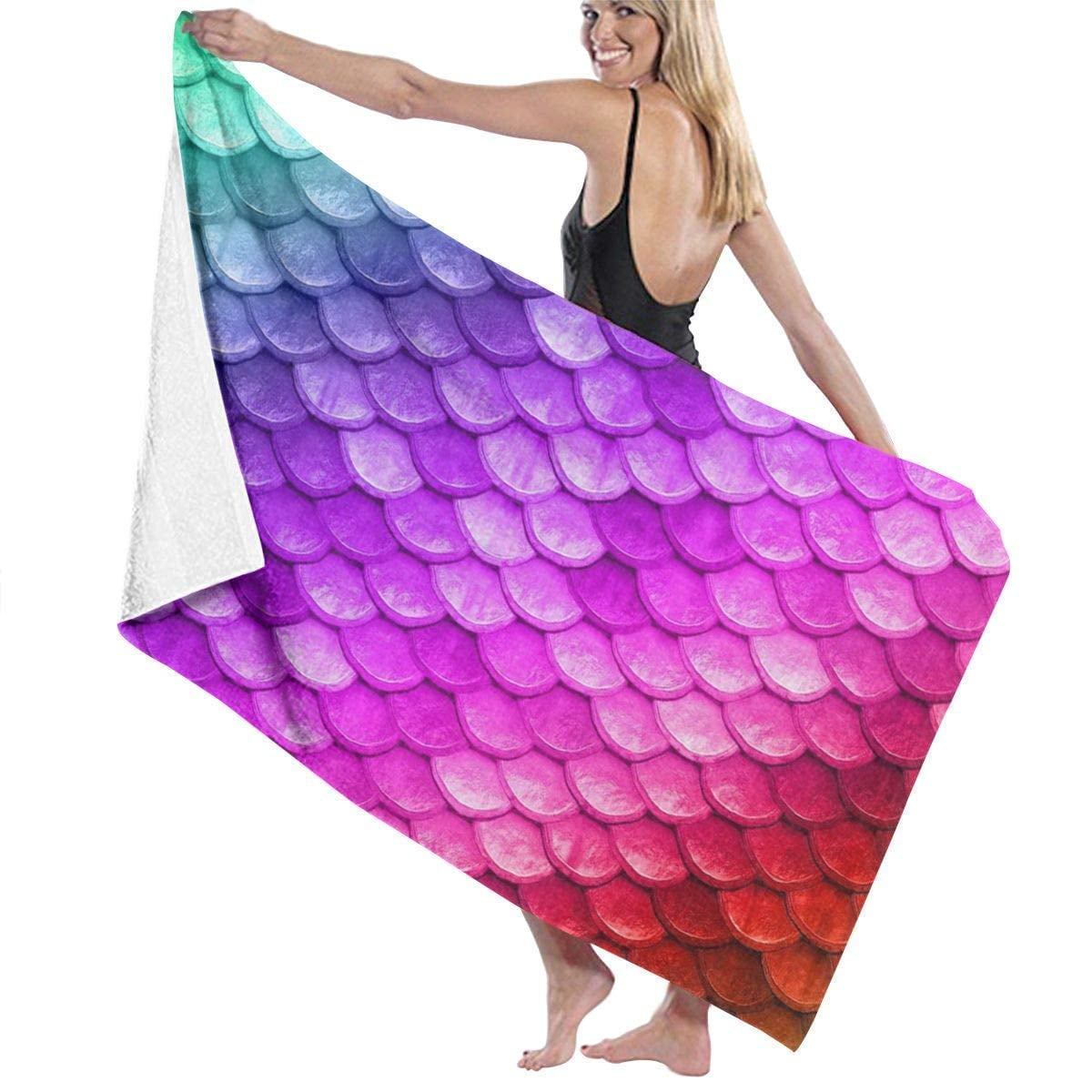 CHAPLLE Premium Beautiful Colorful Rainbow Mermaids 3 Piece Bathroom