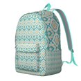 thumbnail image 2 of Traditional Pattern Bohemian Backpack for Adults, Unisex Boho Style Bookbag with Front Pocket, Lightweight Travel School Backpack for Women Men, Excellent Gift, 2 of 5