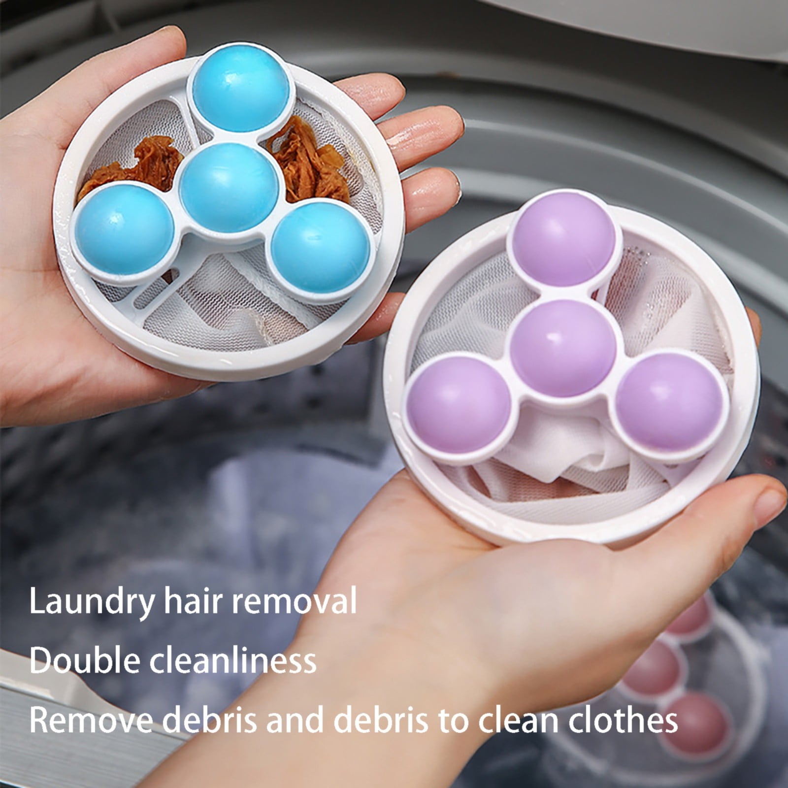 MOPOOR New Floating Laundry Hair Filter, Reusable Washing Machine Lint Catcher, Pet Hair Remover Mesh Bag, Cat and Dog Hair Trap for Laundry, Washer Hair Collector Tool, Floating Lint Filter
