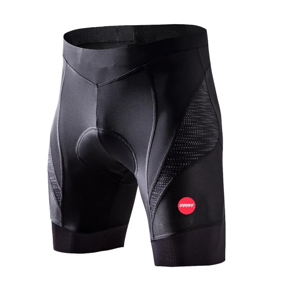 Eco-daily Shorts de Cyclisme pour Hommes Rembourrés Demi-Pantalons de Vélo (Impression Réfléchissante-Noir, Grand)